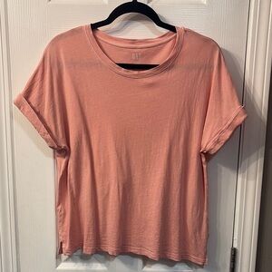 GAP Pink Cuffed Sleeve Boxy Tee